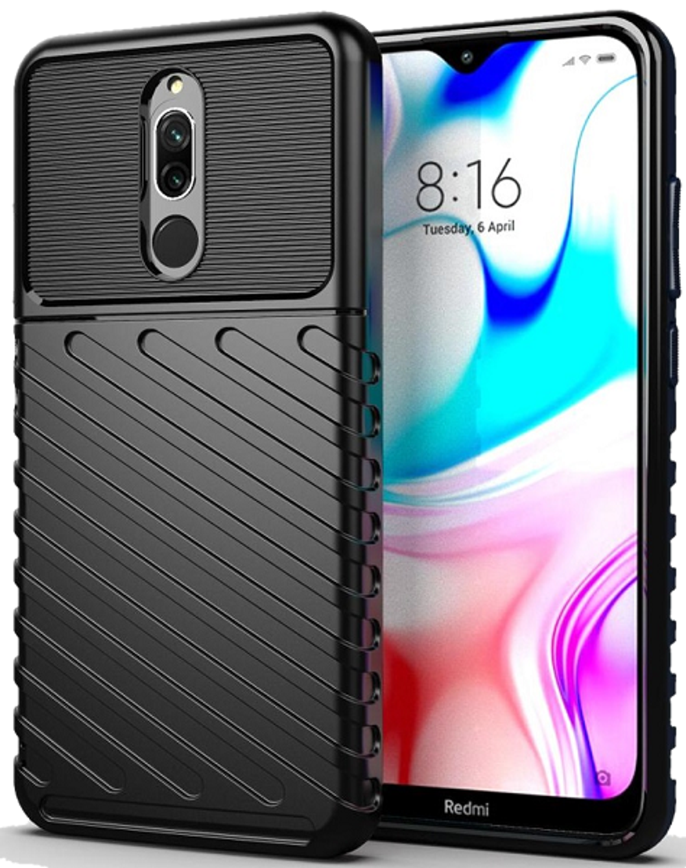 Чехол для Xiaomi Redmi 8 цвет Black (черный), серия Onyx от Caseport