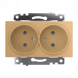 Розетка двойная без заземления и со шторкой, без рамки Stekker Катрин 49225