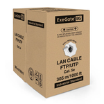 Кабель ExeGate Special UTP4-C5e-CCA-S26-IN-PVC-GY-305 UTP 4 пары кат.5e CCA, 26AWG, бухта 305м, серый, PVC