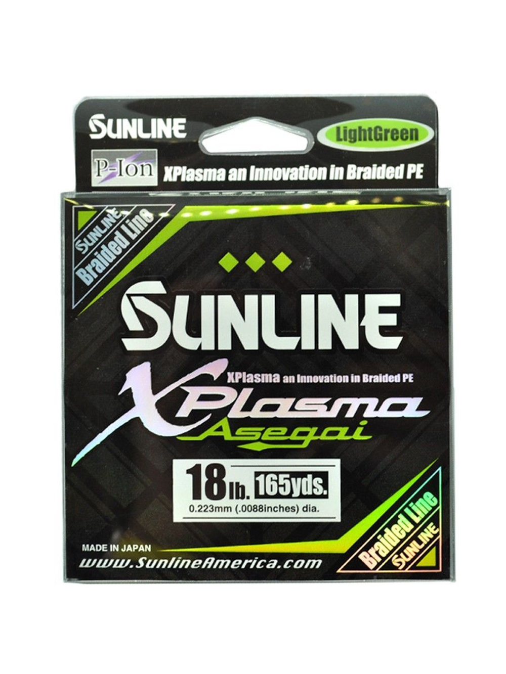 Плетеный шнур для рыбалки Sunline X-Plasma Asegai 165YD (Light Green) 8LB/#0.8