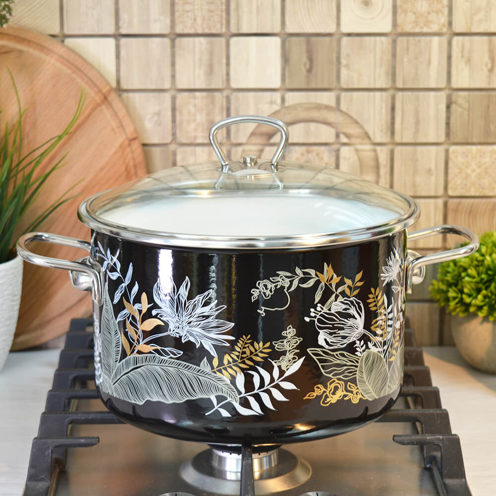 Кастрюля 5,5л "Magia" черная 8SD225S