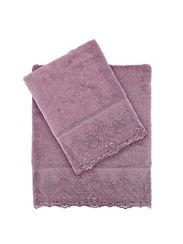Набор полотенец Lina 2 предмета фиолетовое TIVOLYO HOME Турция