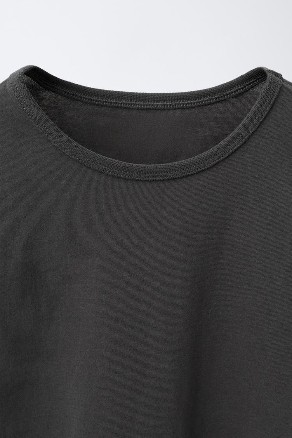 ZARA ФУТБОЛКА С ДЛИННЫМИ РУКАВАМИ И ВЫШИВКОЙ, АНТРАЦИТОВО-СЕРЫЙ