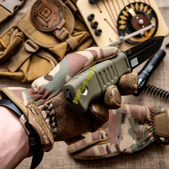 Тактический Нож туристический Витязь сталь AUS-8 разделочный Олива