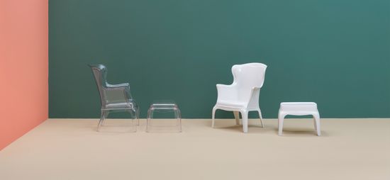 Стол-пуф прозрачный пластиковый Pasha