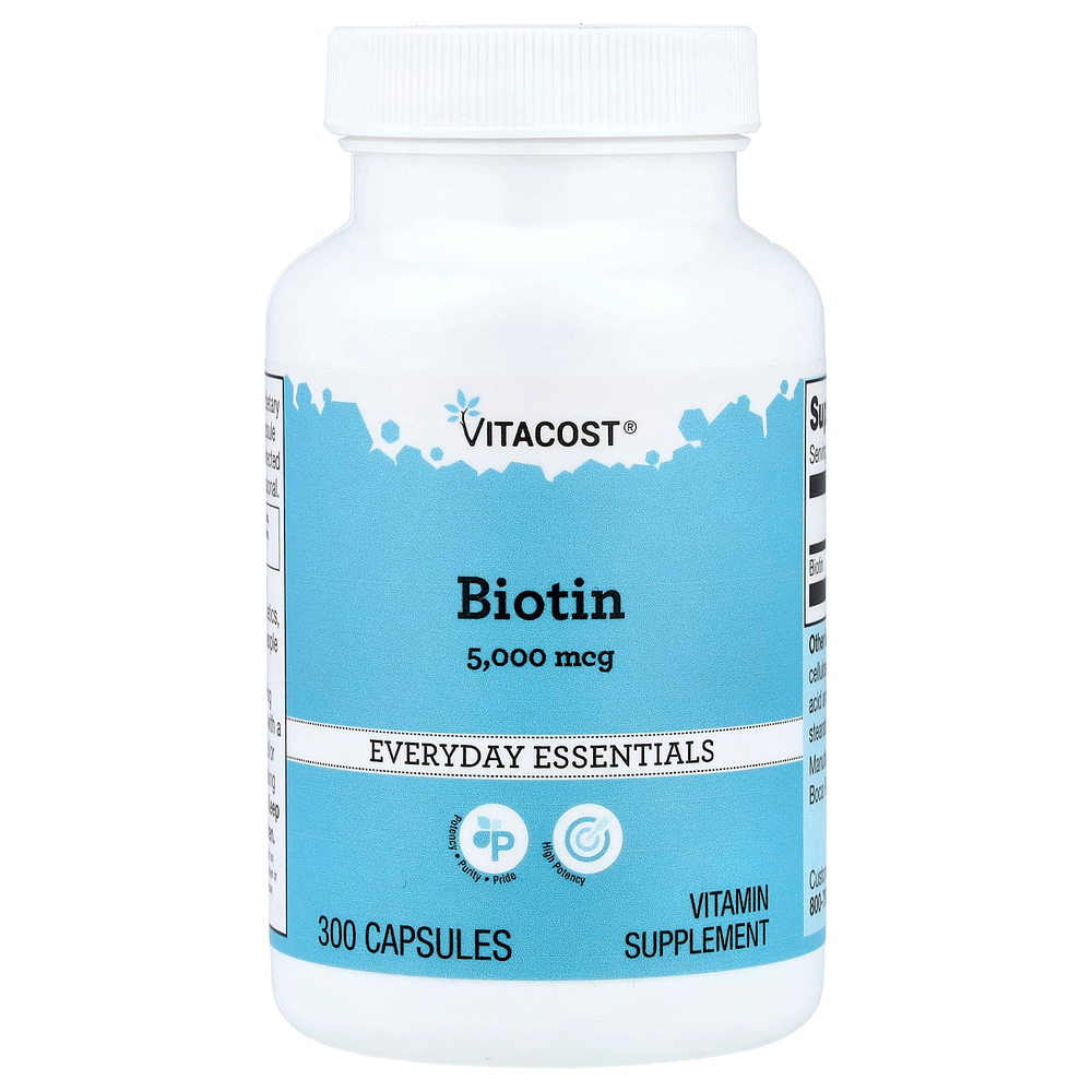 Vitacost, биотин, 5000 мкг, 300 капсул
