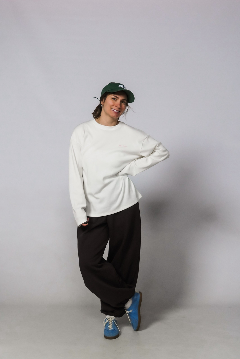 Брюки-бананы из плотного футера без начеса "Шоколад"