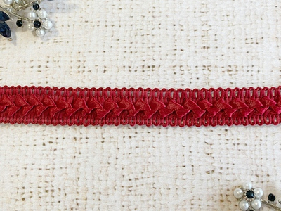 Тесьма декоративная Самоса с атласом, ш. 1,8 см, бордовый