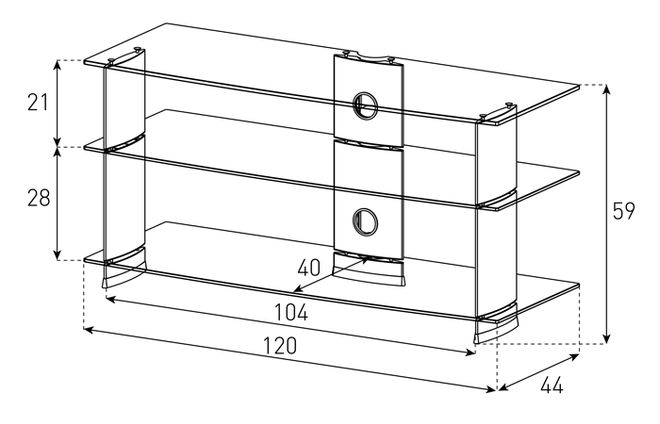 Тумба под ТВ Sonorous PL 3100 C SLV