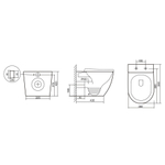 Унитаз ABBER Bequem AC1111TMB приставной черный матовый, безободковый, смыв торнадо