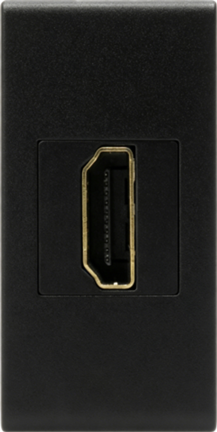 Розетка HDMI,  1мод.,  черн. матовая (22.5х45мм)