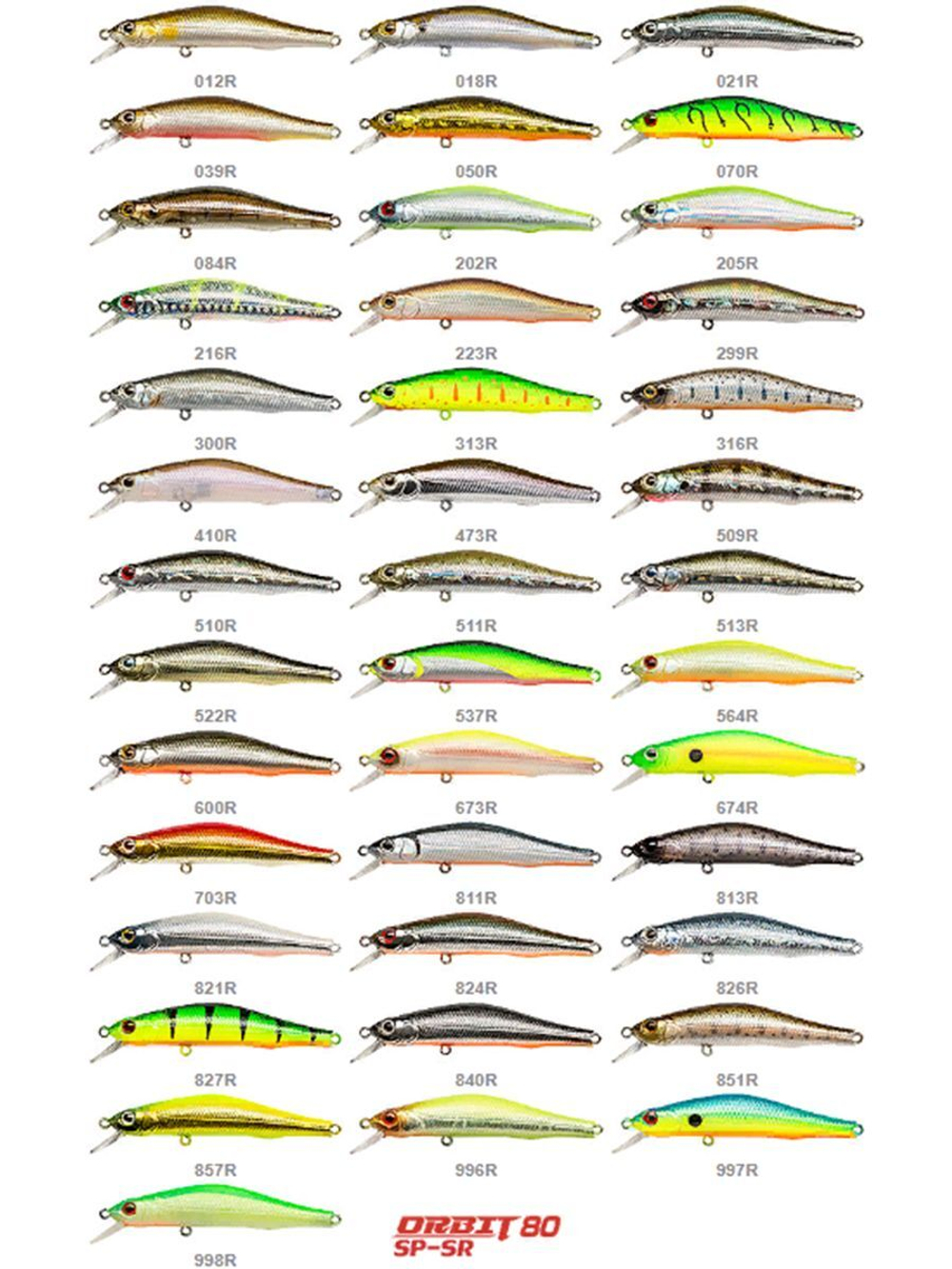Воблер для рыбалки ZIPBAITS Orbit 80 SP-SR, 80мм, 8.5гр., заглубление 0.8-1.0м., цвет 100M, суспендер