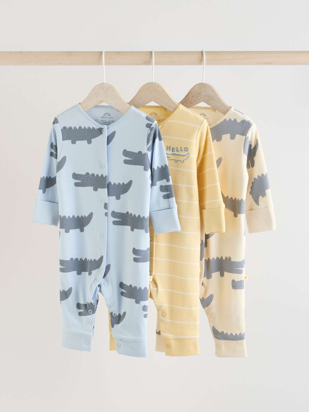 Комбинезон / Cлип для малышей Next E19-550, 3 шт., Голубой, Светло-желтый