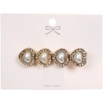 Зажим для волос 1шт на блистере «МАНГО», сердечки, цвет белый, 6*1.5см