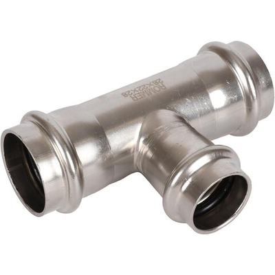 ROMMER Тройник переходной 28x22x28 из нержавеющей стали прессовой