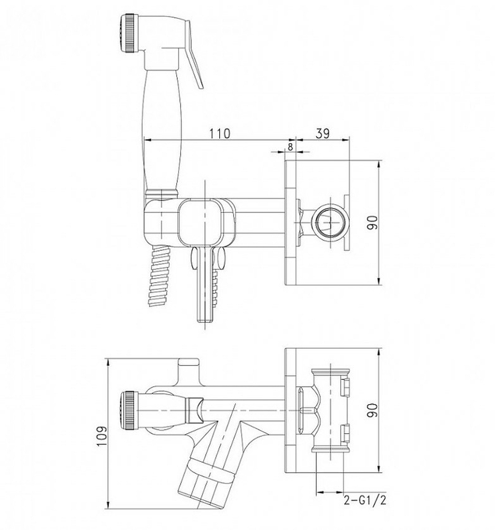Гигиенический душ со смесителем Lemark Solo LM7165B Бронза