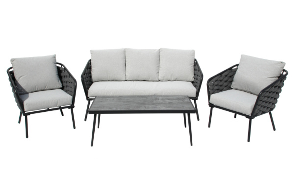 Набор мебели Фокси арт.GS057 антрацит, серый 1 уп. (стол+2кресла+диван) "Garden story"