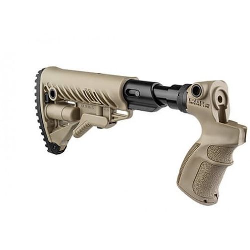 Телескопический приклад с амортизатором AGM 500 FK SB на Mossberg 500/590, Maverick 88, песок, FAB-Defense