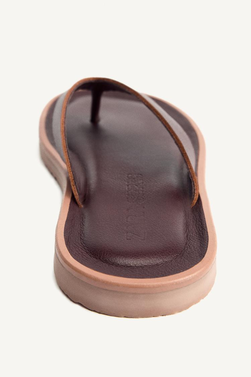 ZARA САНДАЛИИ ИЗ НАТУРАЛЬНОЙ КОЖИ, БОРДОВЫЙ