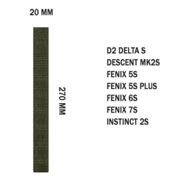 Нейлоновый ремешок NylonFit 20 мм для часов Garmin (Fenix 7S, Fenix 6S, Fenix 5S, Instinct 2S, D2 Delta S) Черный