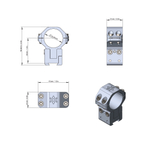 Кольца Vector Optics, D25,4мм, с изменяемой высотой 33-39мм,  (XASR-2515)