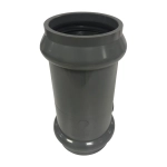 Муфта напорная НПВХ 125 соединительная двухраструбная под уплотнительное кольцо, цвет серый (Россия)