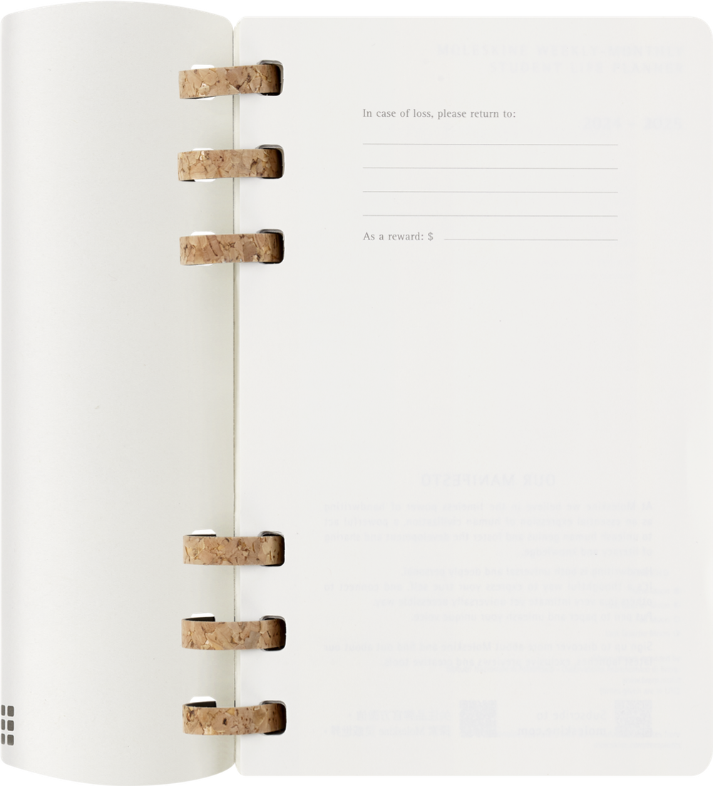 Еженедельник Moleskine ACADEMIC SPIRAL (DSSPB12AMWH3) Large 150х210мм 200стр кремовые страницы спираль черный