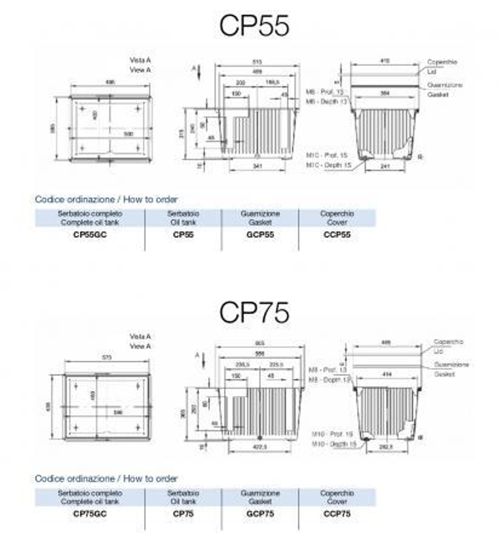Гидравлический бак CP55GC объем 55 литров, алюминиевый
