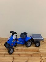 84651/Каталка-трактор с педалями "Turbo-2" (синяя) с полуприцепом 780x440x550/5