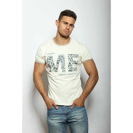 Мужская футболка бежевая с принтом Scandaloso 050349m-EP