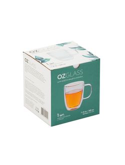 Чашка стеклянная с ручкой 350мл