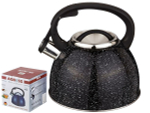 Чайник 2,5л нерж со свистком, индукция, черный мрамор