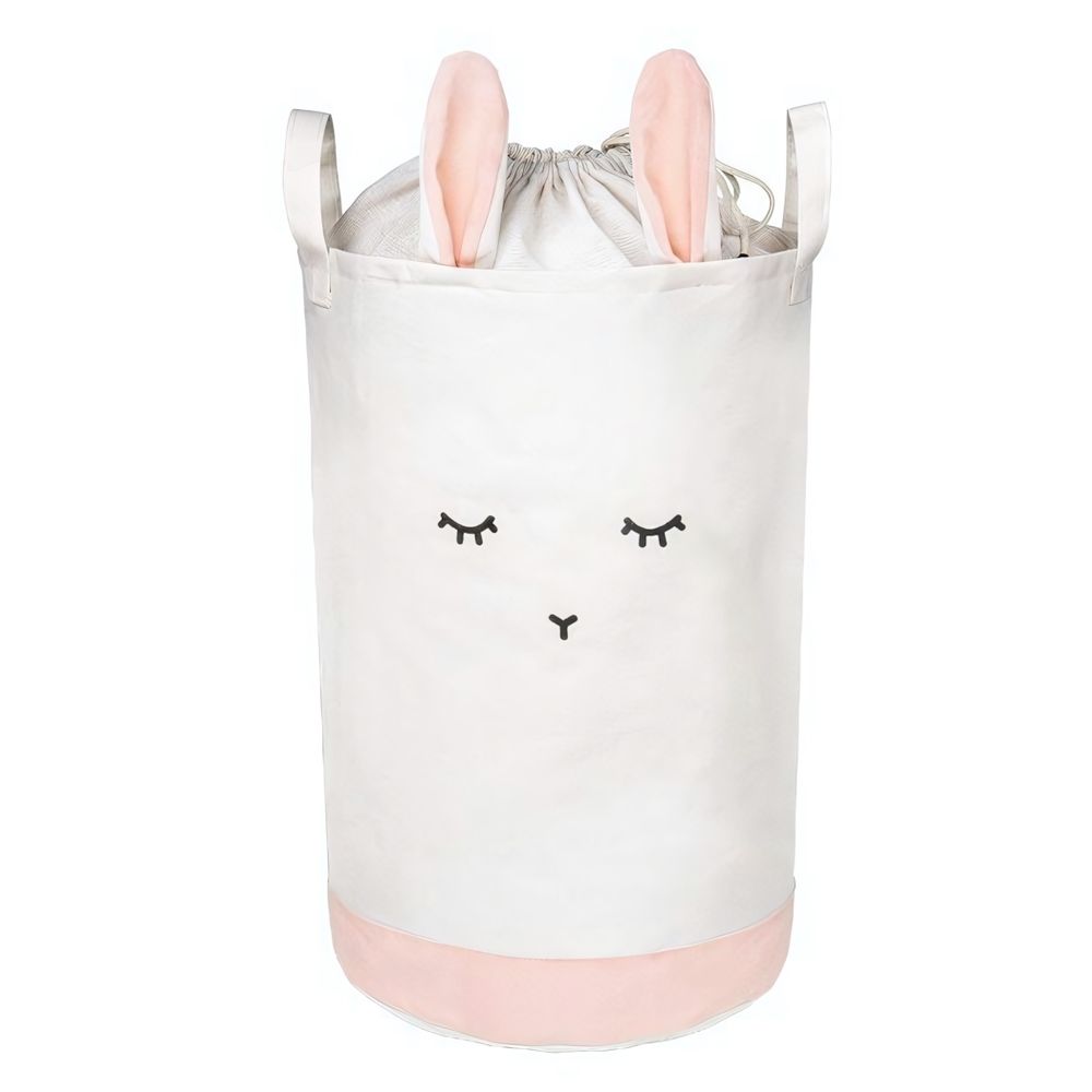 Корзина для хранения игрушек на утяжке с ручками &quot;Кролик&quot; Д350 Ш350 В520 розовый