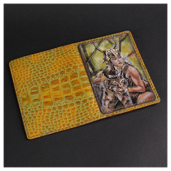 Кожаная обложка на паспорт «Шаманка» (фигура)