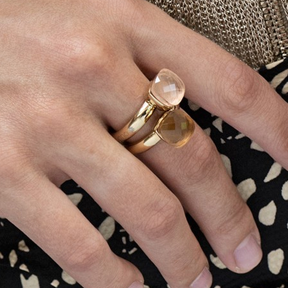 Кольцо Qudo FIRENZE 17.2 (G) Smoked Topaz 107001/40-5108 17.2 размер 17,2