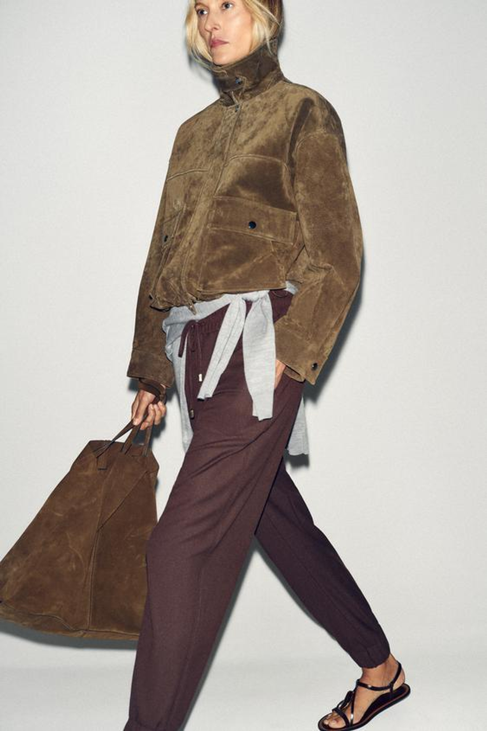 ZARA БРЮКИ С МАНЖЕТАМИ, БУРГУНДИ