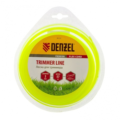 Леска для триммера Denzel 96122 (квадрат 2 мм х 57 м, Flex cord)