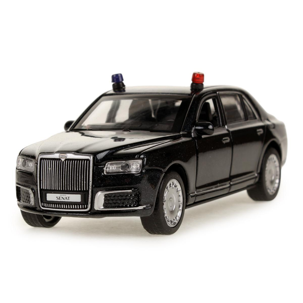 Модель инерционная металл. "Аурус Сенат" 13,5см, свет-звук, двери, черный, коробка SENAT-13SL-BK-WOD