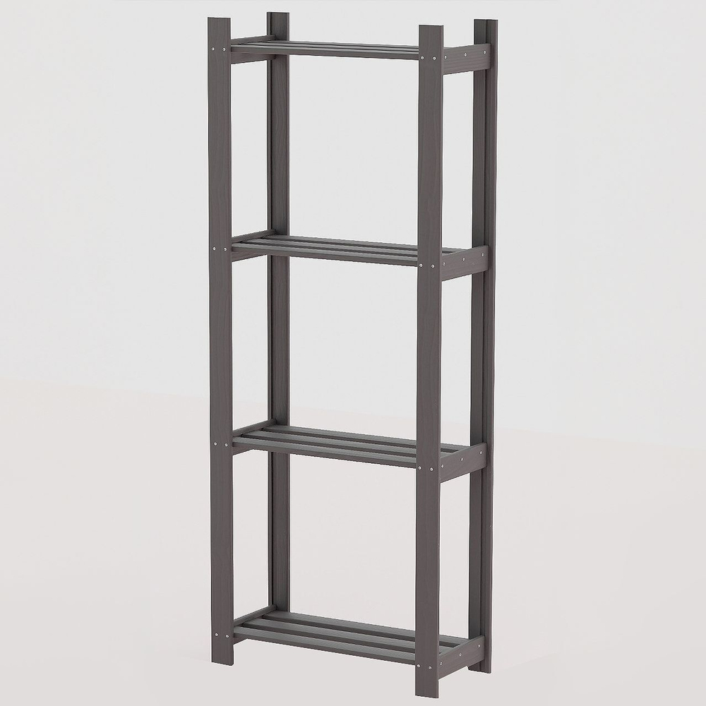 Стеллаж деревянный 159 см для игрушек и для книг Альберт напольный серый / стеллаж на балкон, для кухни, для рассады из массива сосны