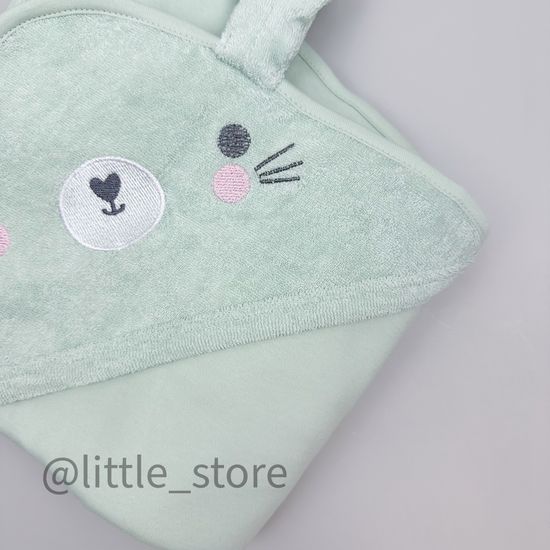 Полотенце махровое/хлопковое "Зайчик" дымчатый нефрит