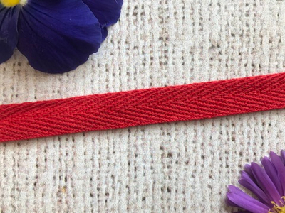 Лента киперная, хлопок, ш. 1 см, красный