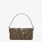 Сумка Fendi из жаккарда с узором FF Vertigo и вышивкой коричневый/зеленый