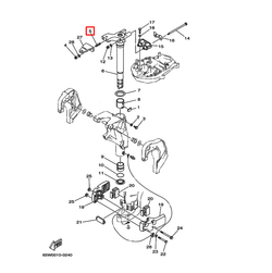 Шпилька верхнего демпфера Yamaha 40X (40F-04.01.04; PNFM40E-14005) (20-90, F8-F60) (YUELANG)