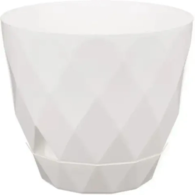 Горшок для цветов Laurel D145 мм, 1.3 л с поддоном (белый)