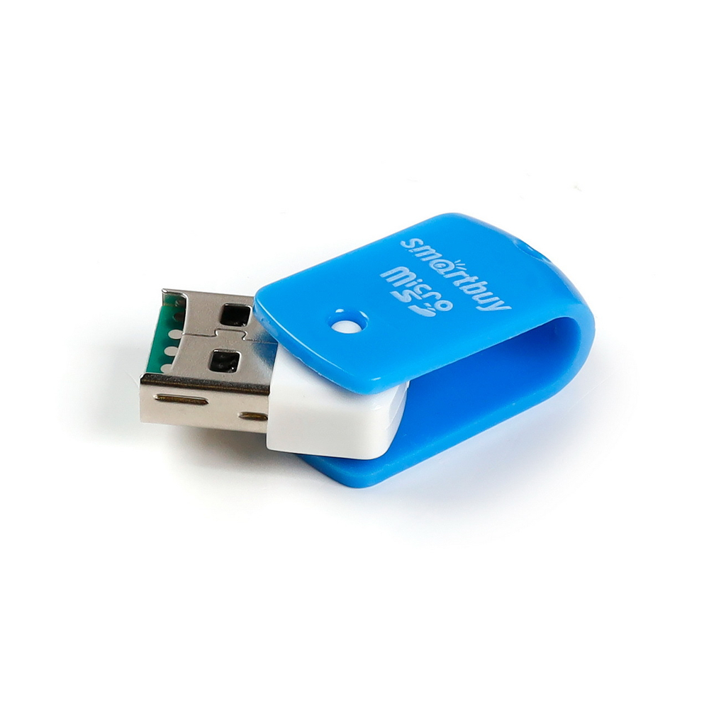 Картридер Smartbuy 706, USB 2.0 - MicroSD, голубой