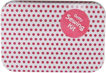 Набор дорожный в жестяной коробочке "Горошки",  цвет белый в розовый горошек (10216022/120512/000945