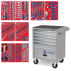 Набор инструментов &quot;МАСТЕР&quot; в серой тележке, 205 предметов МАСТАК 52-05205G