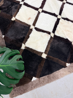 Ковер прямоугольный натуральный мех овчина, 210 х 170 см.