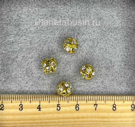 Бусины люкс (Корея) ажурные с цирконами 0437