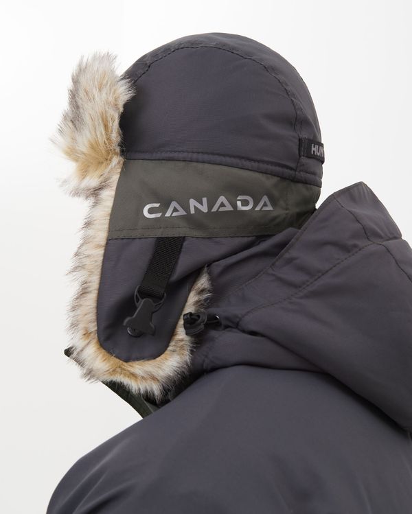 Шапка ушанка зимняя Канада ткань Оксланд цвет Хаки/Графит